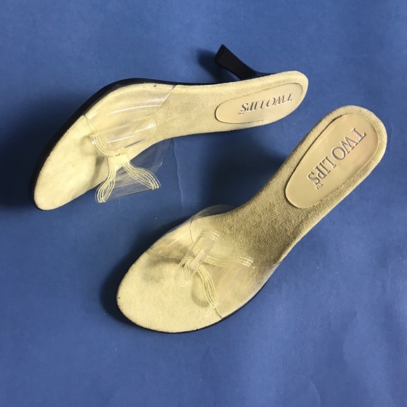 Vintage 90s “Two Lips” clear jelly butterfly bow heels - Picture 2 of 5